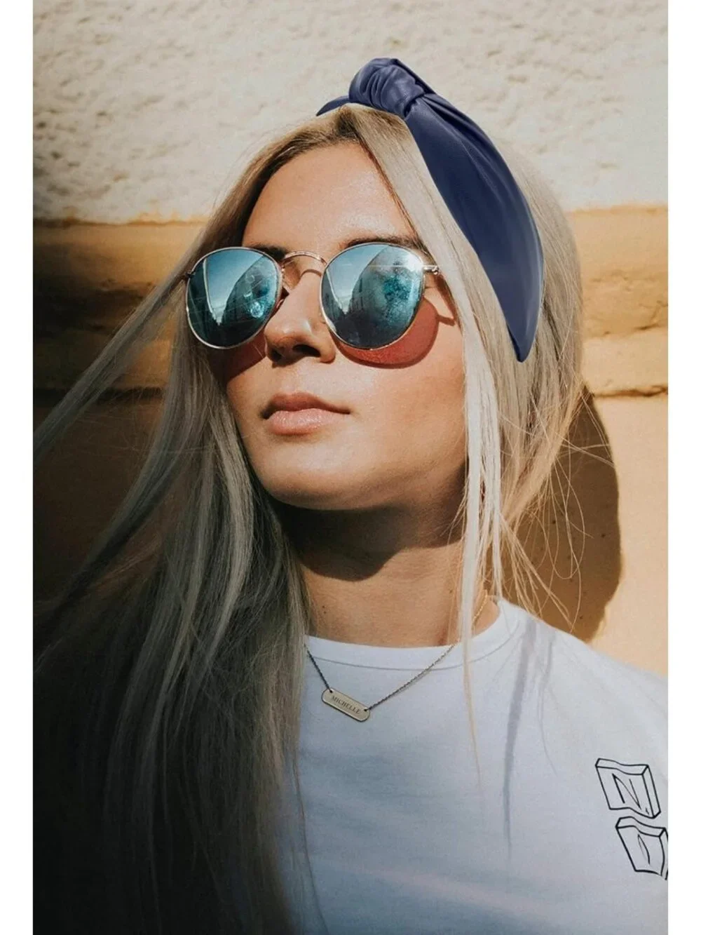 Trendy Navy Blue Knotted Headband for Women | All-Day Wear, Fashion Accessory